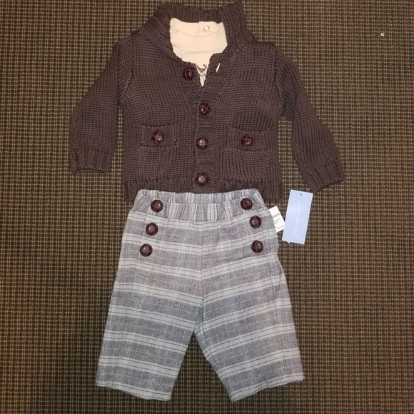 First Impressions Other - Boys Smart Sweater and Pant Set, 0-3 mnths. NWT